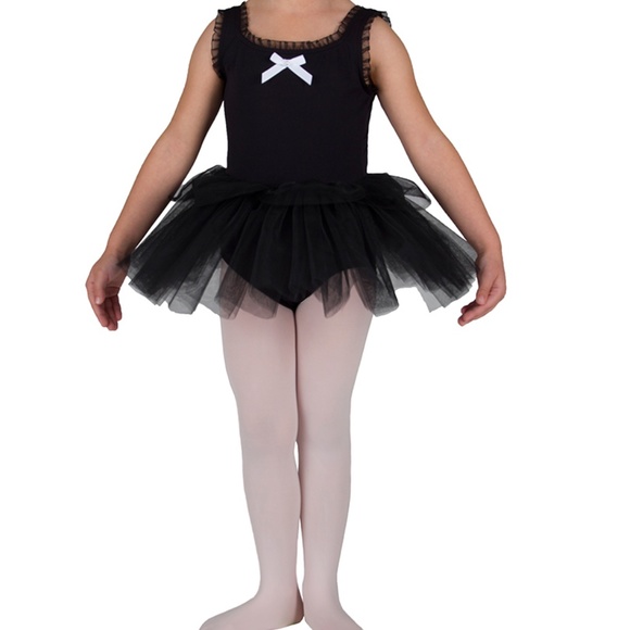 Danskin girls tutu leotard black ruffles 8-10 NWT - Picture 2 of 3